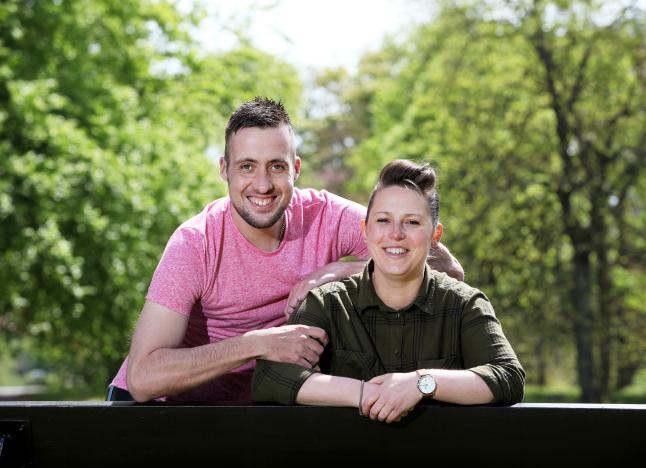 Photograph of transplant recipient Paul Duncan and donor Rebecca Morrice.