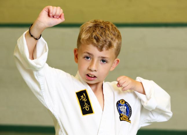 Organ recipient Alex Crichton in judo outfit